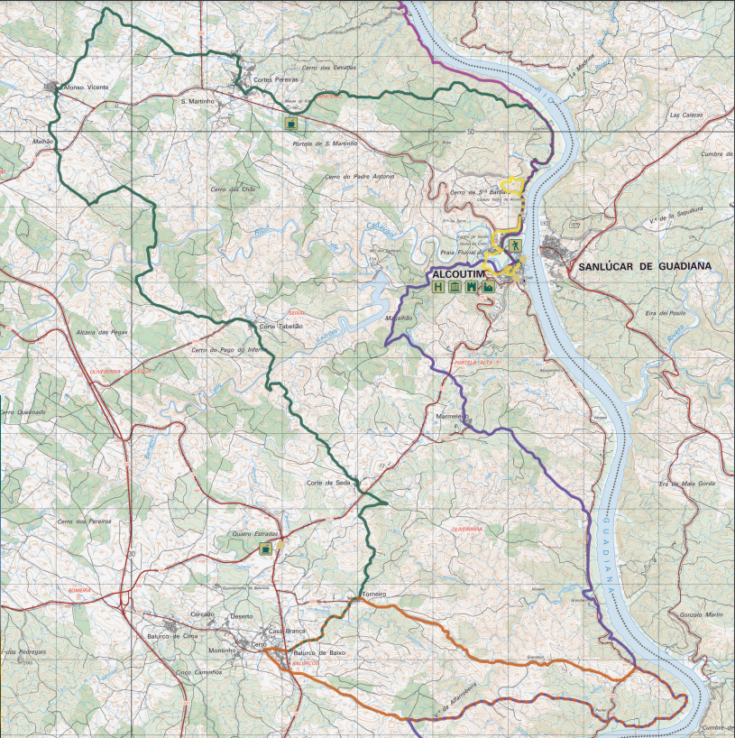 Via Algarviana map route walking cycling overnight hotels